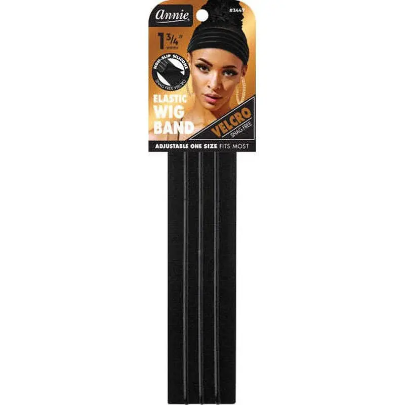 Annie #3447 Velcro Wig Band  4.5 cm Silicone Grip Black
