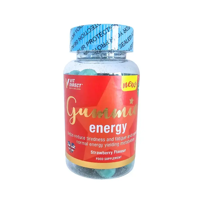 Vit Direct Vitamin Gummies Energy - 60 Chewable Gummies - Strawberry Flavour