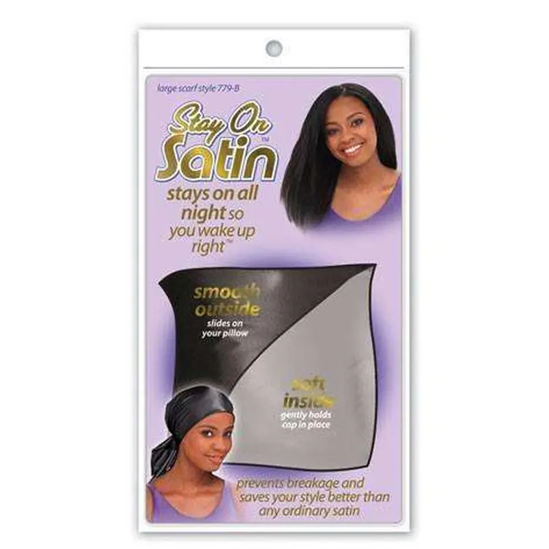 Stay On Satin Large Scarf - Style 779 Black