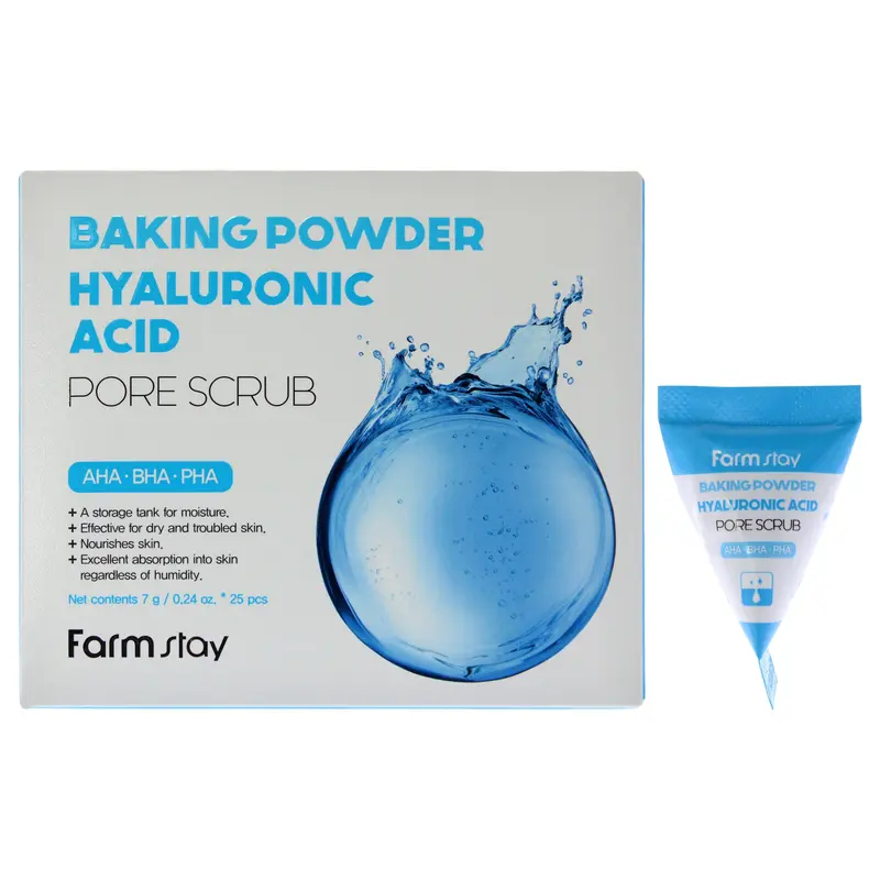 FarmStay Baking Powder Hyaluronic Acid Pore Scrub by FarmStay for Women - 25 x 0.24 oz Scrub