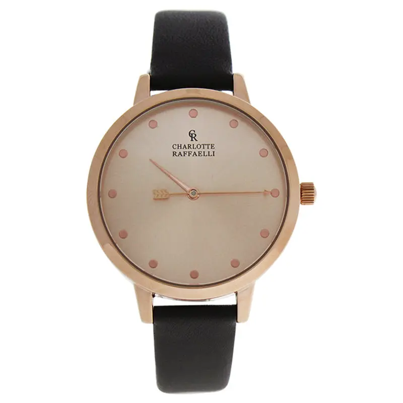 Charlotte Raffaelli CRB006 La Basic - Rose Gold/Brown Leather Strap Watch by Charlotte Raffaelli for Women - 1 Pc Watch