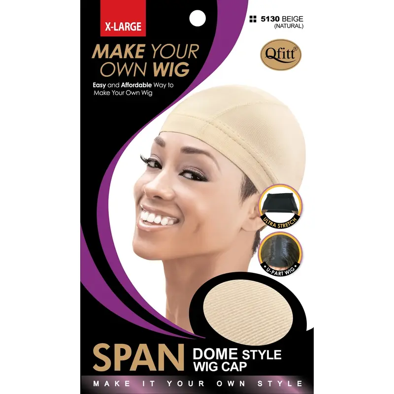 Qfitt Spandex Dome Style X-Large Wig Cap #5130 Beige