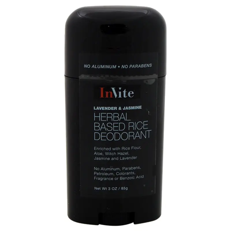 InVite Health Natural Rice Deodorant Stick - Lavender & Jasmine by InVite Health for Unisex - 3 oz Deodorant Stick