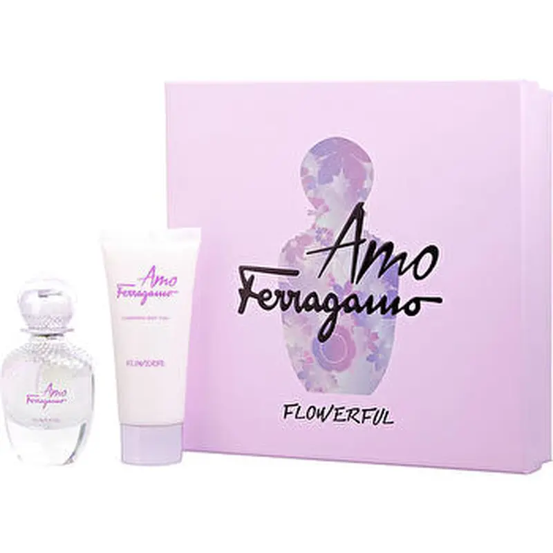 Salvatore Ferragamo Amo Ferragamo Flowerful Eau De Toilette Spray 50ml/1.7oz & Body Lotion 100ml/3.4oz