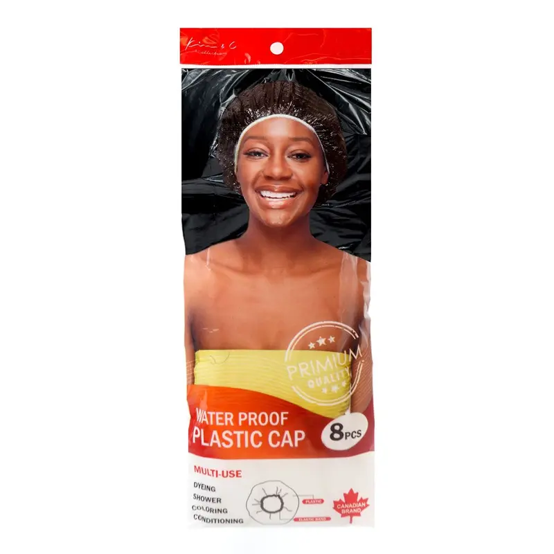 Waterproof Plastic Caps 8pcs - Black
