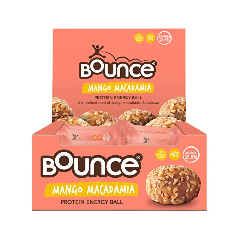 Bounce Protein Energy Balls Mango Macadamia 40g x 12 Display