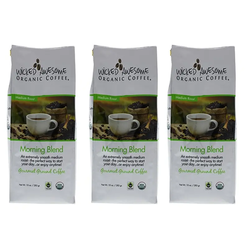 Bostons Best Wicked Awesome Organic Morning Blend Ground Gourmet Coffee by Bostons Best for Unisex - 10 oz Coffee - Pack of 3