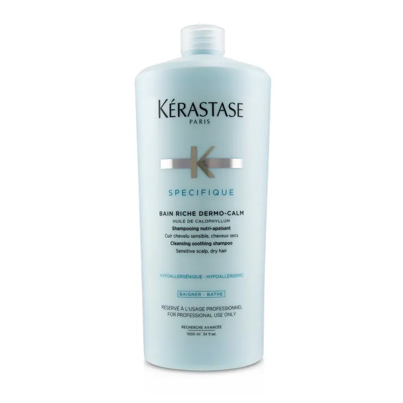 Kerastase Specifique Bain Riche Dermo-Calm Cleansing Soothing Shampoo (Sensitive Scalp, Dry Hair)  1000ml/34oz