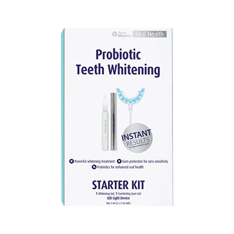 Henry Blooms Oral Health Probiotic Teeth Whitening Starter Kit ( Gels & LED Light Device) 2 x 2ml