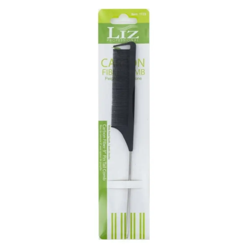 Liz Professional Carbon Fiber Parting Pin Tail Comb #1733