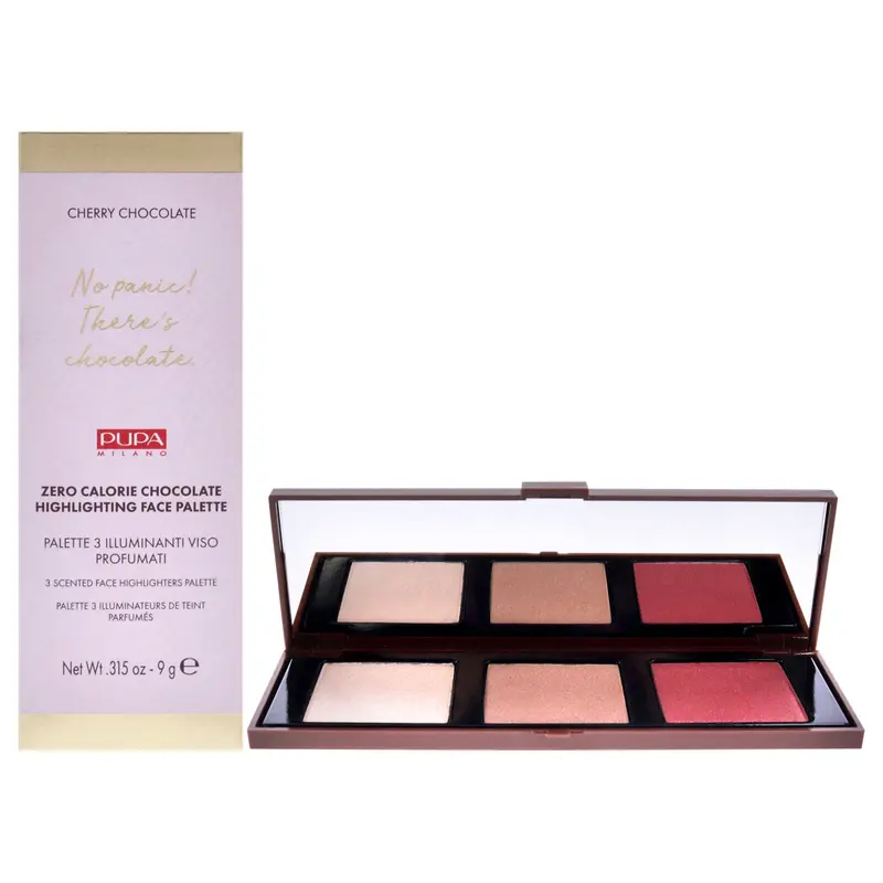Pupa Milano Zero Calorie Chocolate Highlighter Palette - 001 Cherry Chocolate by Pupa Milano for Women - 0.315 oz Highlighter