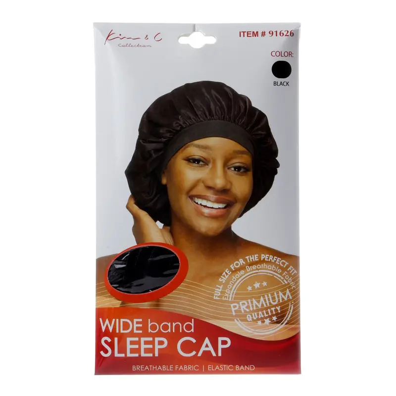 Wide Band Sleep Cap Large #91626 Black