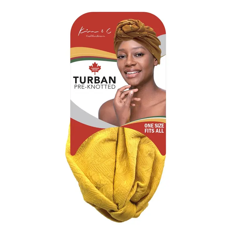 Premium Pre-Knotted Turban - Yellow #92836