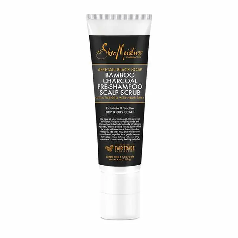 Shea Moisture: African Black Soap Bamboo Charcoal Pre-Shampoo Scrub 4oz