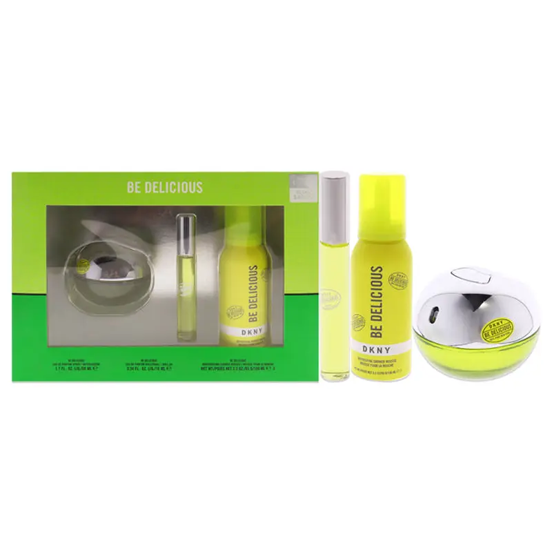 Donna Karan Be Delicious by Donna Karan for Women - 3 Pc Gift Set 1.7oz EDP Spray, 10ml EDP Roll-On, 3.3oz Moisturizing Shower Mousse