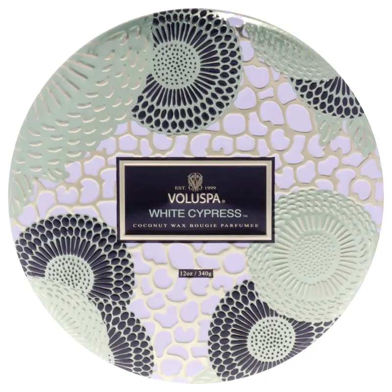 Voluspa 3 Wick Tin Candle - White Cypress by Voluspa for Unisex - 12 oz Candle