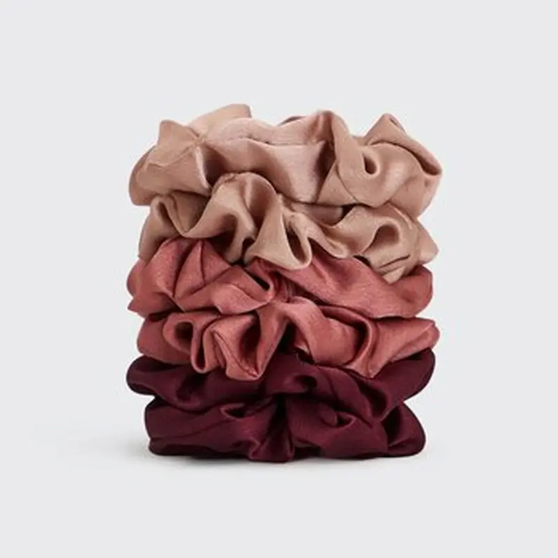 KITSCH Holiday Satin Scrunchies?Mulberry Spice??6pcs Set #sleeping/accessories 1set?6pcs  Fixed Size