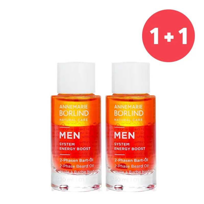 Annemarie Borlind 1+1 SetMen System Energy Boost 2-Phase Beard Oil     30ml/1.01oz