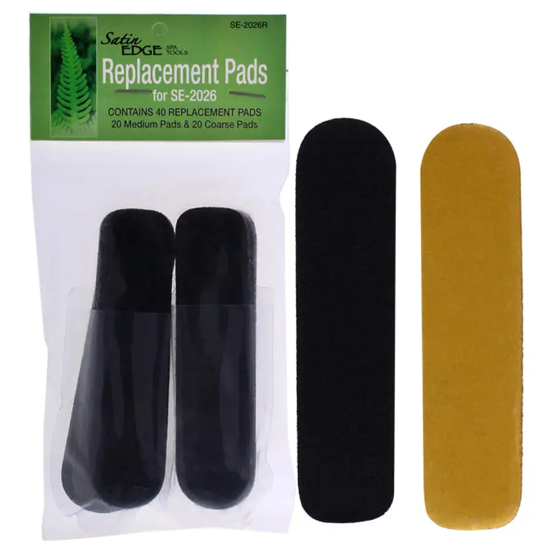 Satin Edge Replacement Pads - SE-2026 by Satin Edge for Unisex - 40 Pc Grit Strips 20 Pc Mediun Pads, 20 Pc Coarse Pads