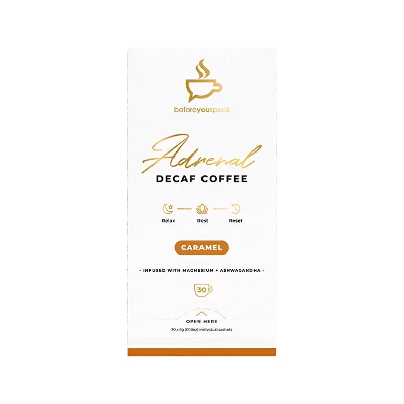 Before You Speak Adrenal Decaf Coffee Caramel 5g x 30 Pack