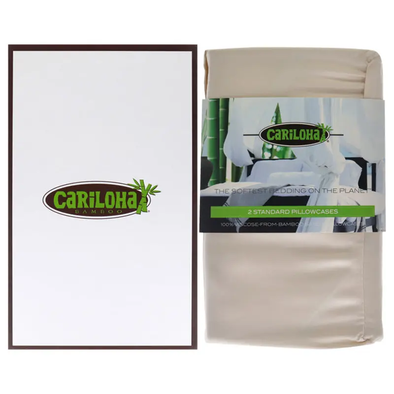 Cariloha Resort Bamboo Pillowcase Set - Coconut Milk-Standard by Cariloha for Unisex - 2 Pc Pillowcase
