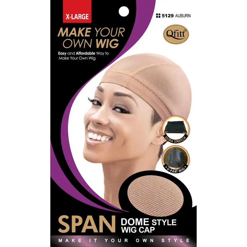 Qfitt Spandex Dome Style X-Large Wig Cap #5129 Auburn
