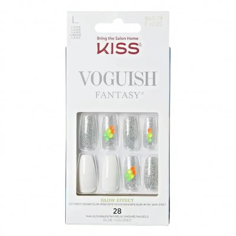 Kiss Voguish Fantasy Glow in the Dark Nails, Long Length [FV02C]