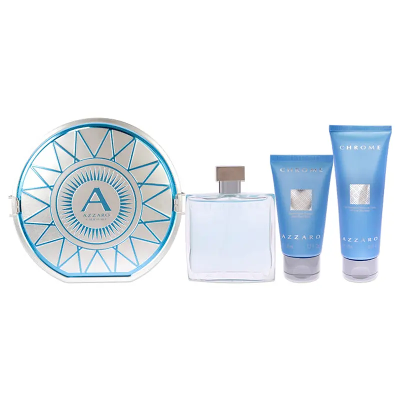 Azzaro Azzaro Chrome by Azzaro for Men - 3 Pc Gift Set 3.4oz EDT Spray, 3.4oz Hair and Body Shampoo, 1.7oz After Shave Balm