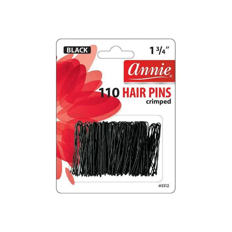 Annie #3312 Black 1 3/4 Crimped Hair Pins 110 ct