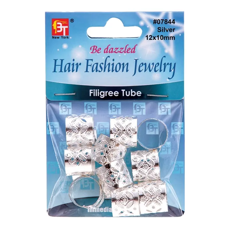 Beauty Town Charm Filigree Tube Silver