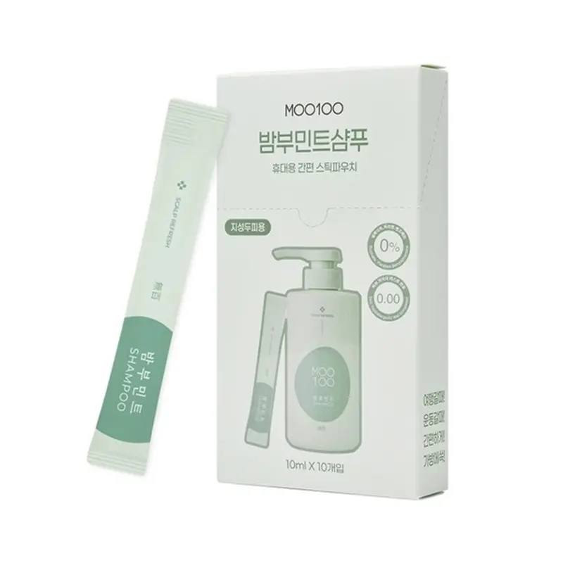 MOO100 Bamboo Mint Shampoo Travel Stick Pouch 10ml  10pcs