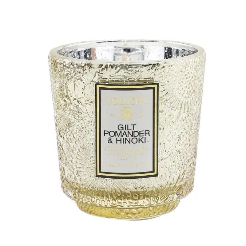 Voluspa Petite Pedestal Candle - Gilt Pomander & Hinoki  72g/2.5oz