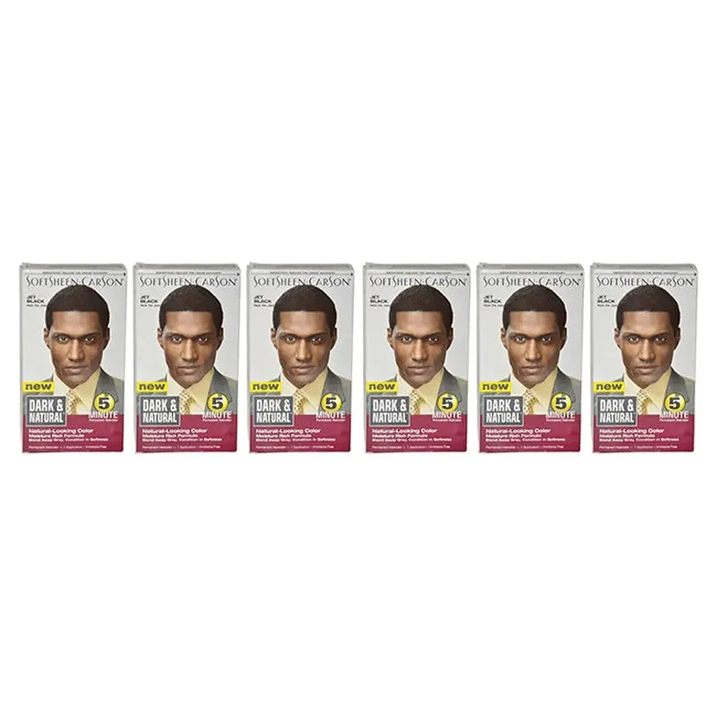 Dark Natural 5 Minute Permanent Haircolor - Jet Black by Dark Natural for Men - 1 Application Hair Color - Pack of 6