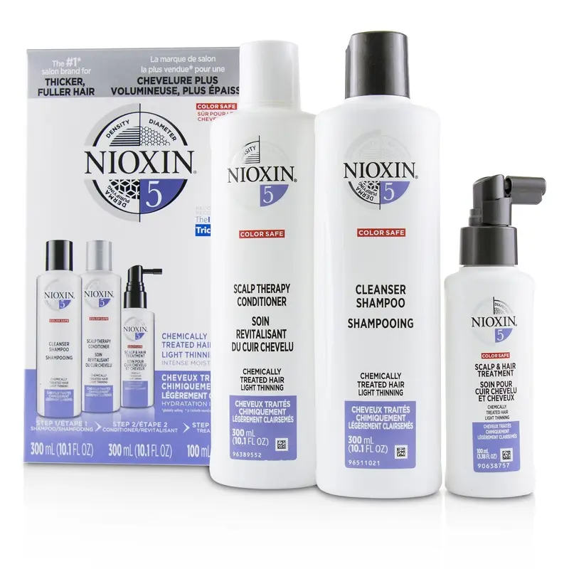 Nioxin 3D Care System Kit 5 - For Chemically Treated Hair, Light Thinning  3pcs