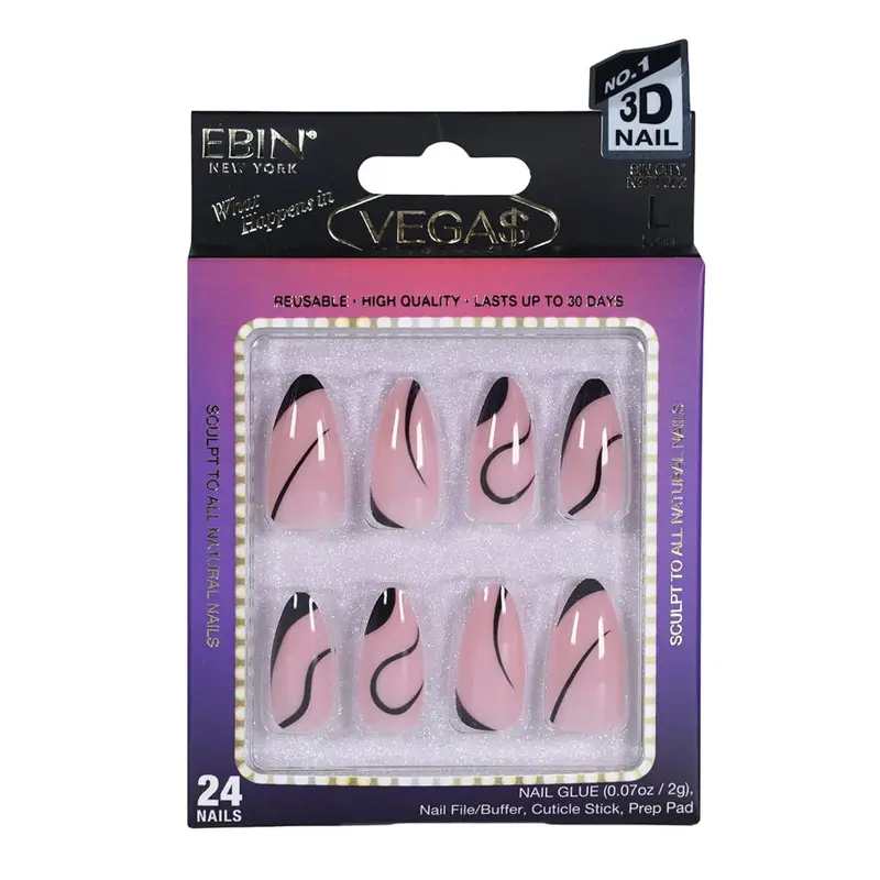 EBIN Press-On Nails What Happens in Vegas - Sin City #N3DV002 Long