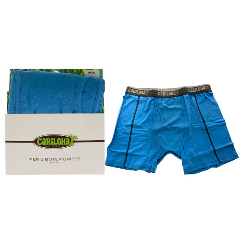 Cariloha Bamboo Boxer Briefs - Cobalt Heather by Cariloha for Men - 1 Pc Boxer (L)