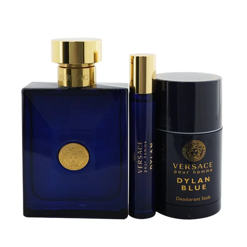 Versace Dylan Blue Coffret: Eau De Toilette Spray 100ml/3.4oz +Eau De Toilette Spray 10ml/0.3oz + Deo Stick 75g/2.5oz  3pcs