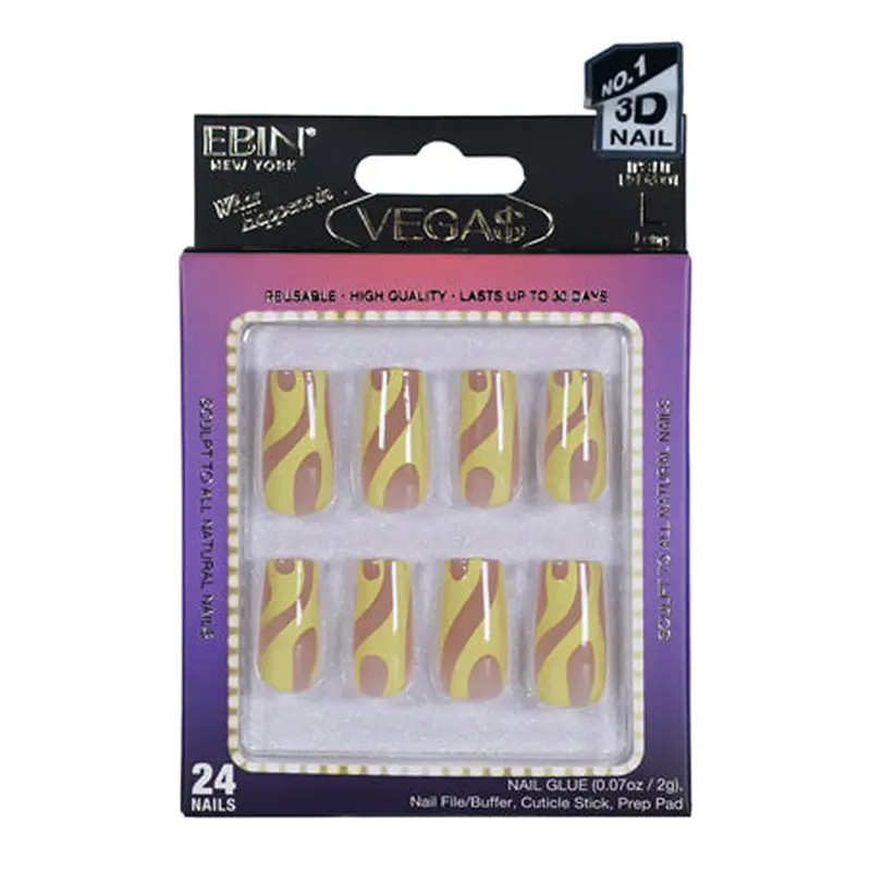 EBIN Press-On Nails What Happens in Vegas - It's Lit #N3DV001 Long