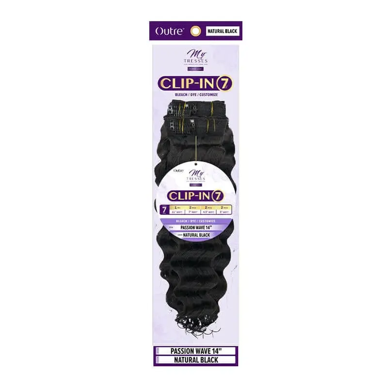 Outre My Tresses 7 PC Clip In Extensions Passion Wave 14"