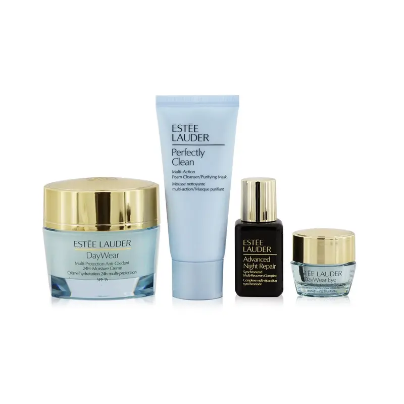 Estee Lauder Protect+Hydrate Collection: DayWear Moisture Creme SPF 15 50ml+ ANR Multi Recovery 15ml+ DayWear Eye 5ml+ Perfectly Clean 30ml  4pcs