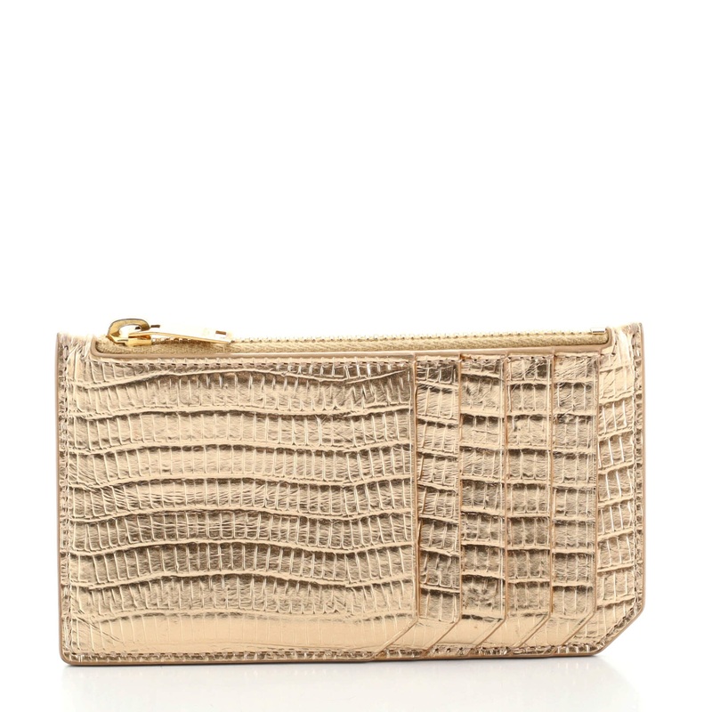 Fragment Zip Card Holder Crocodile Embossed Leather S744816594426