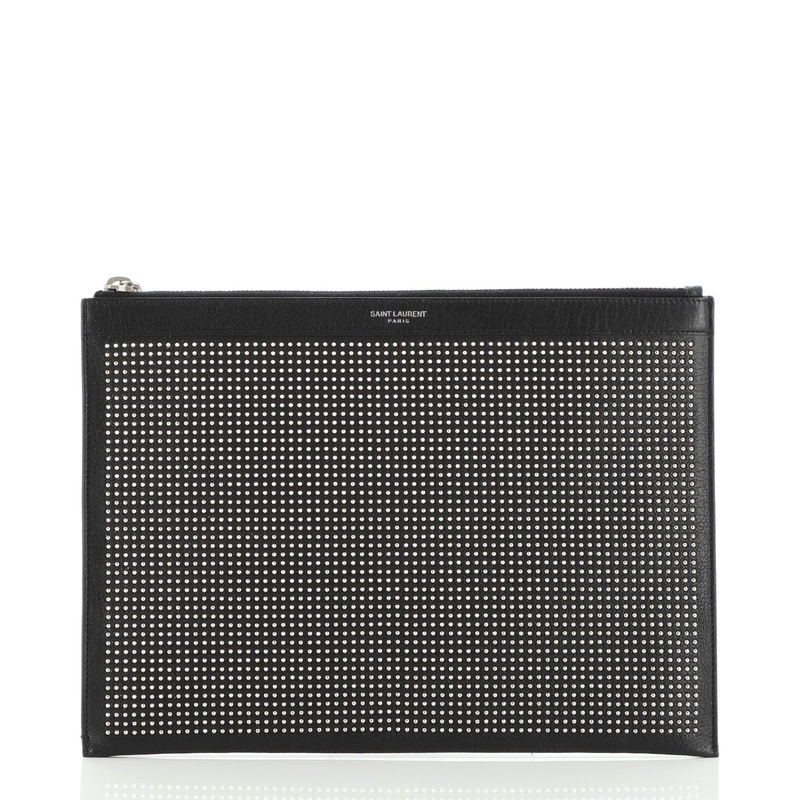 Zip Pouch Studded Leather Medium S744816599082
