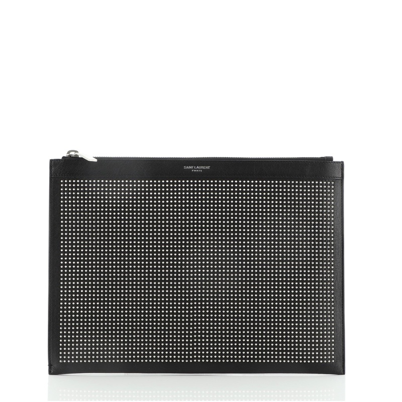 Zip Pouch Studded Leather Medium S744816686978